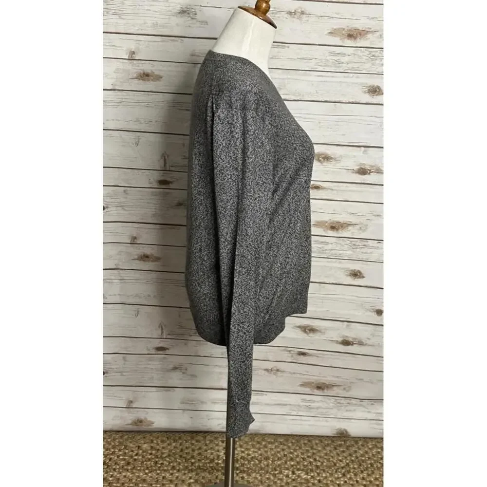 Banana Republic grey marled silk/cashmere V-neck pullover sweater Size Small